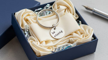 Be Strong handmade bronze charm keychain, a meaningful gift for dad from A Well Run Life