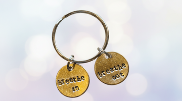 Breathe In Breathe Out handmade bronze keychain, a calming gift from A Well Run Life