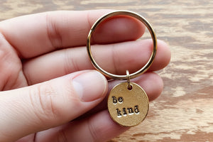 Be Kind handmade bronze charm, a meaningful gift for social workers from A Well Run Life