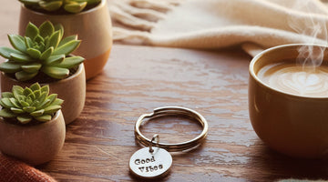 Good Vibes handmade bronze charm, a meaningful coworker gift from A Well Run Life
