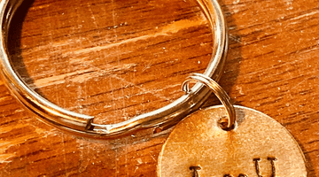 I Love You handmade bronze charm and a card from A Well Run Life