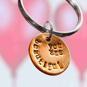 You Are Beautiful key chain, a meaningful self-care gift from A Well Run Life