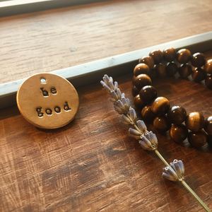 Be Good handmade bronze charm — hand-stamped keepsake by A Well Run Life