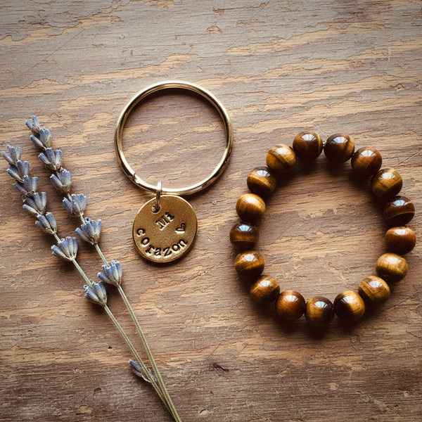 Mi Corazon handmade bronze charm — hand-stamped keepsake