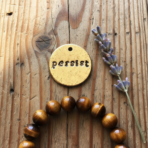 Persist handmade bronze charm — hand-stamped keepsake by A Well Run Life