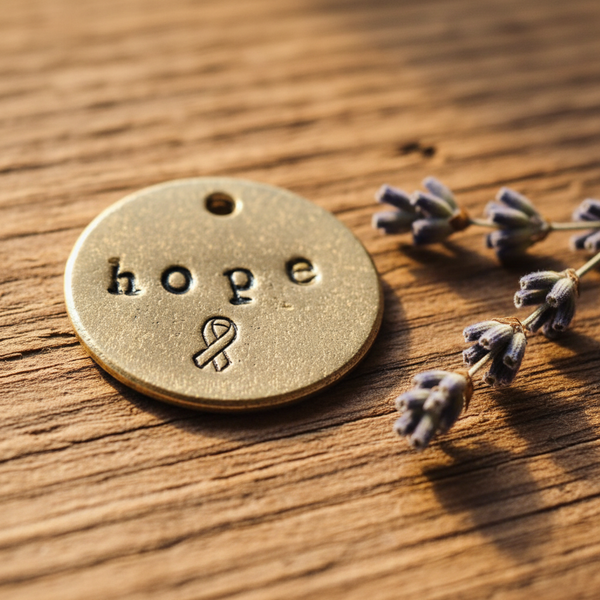 Hope for Healing charm — hand-stamped bronze encouragement gift