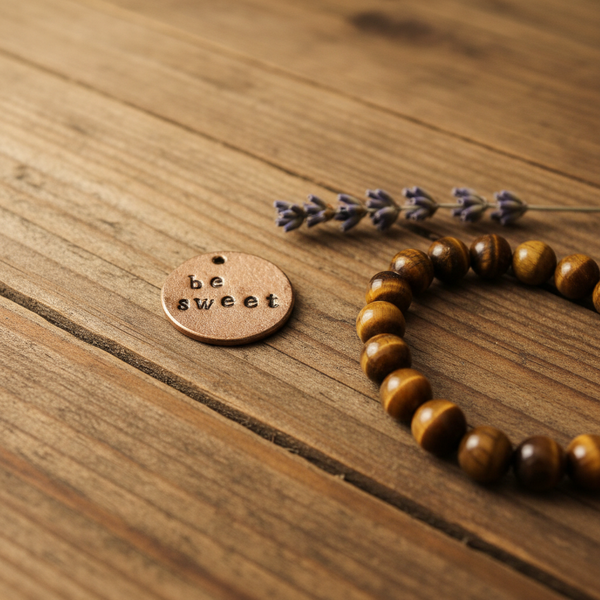 Be Sweet handmade bronze charm — hand-stamped keepsake by A Well Run Life