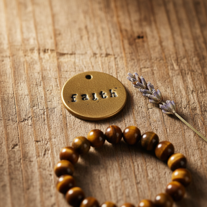 Faith handmade bronze charm — hand-stamped keepsake by A Well Run Life, Chandler, Arizona