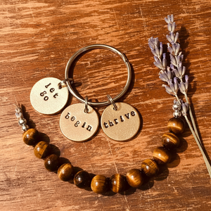 Let Go Begin Thrive handmade bronze charm — new chapter gift