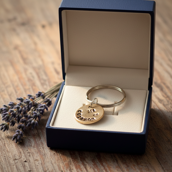 Mi Corazon bronze charm — bilingual love keepsake handmade in Arizona