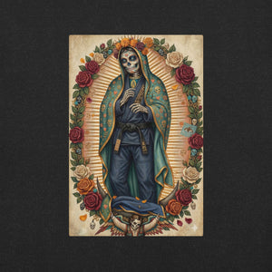 The Jiu Jitsu Mindset Virgen de Guadalupe Edition t-shirt — black heather, front