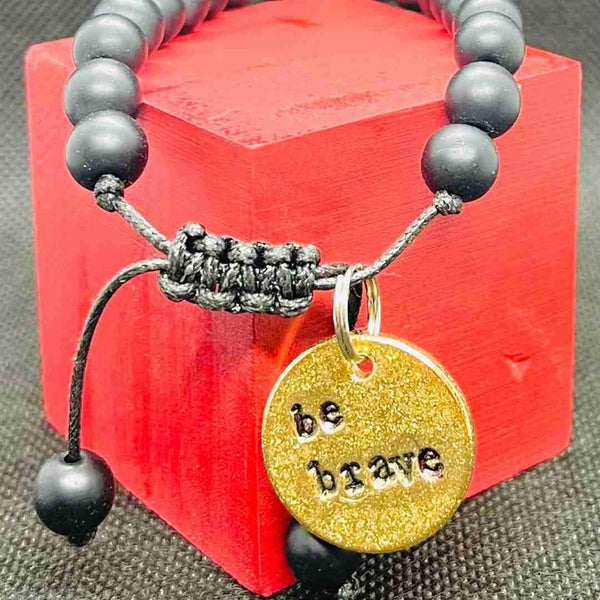 Be Brave A Well Run Life Charm w/ Onyx Bracelet ($24.99) 