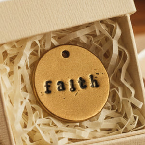 "Faith" Handmade Bronze Charm