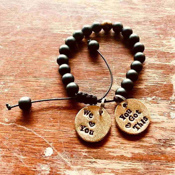 We Love You! You Got This! A Well Run Life Charms W/ Onyx Bracelet ($29.99) 