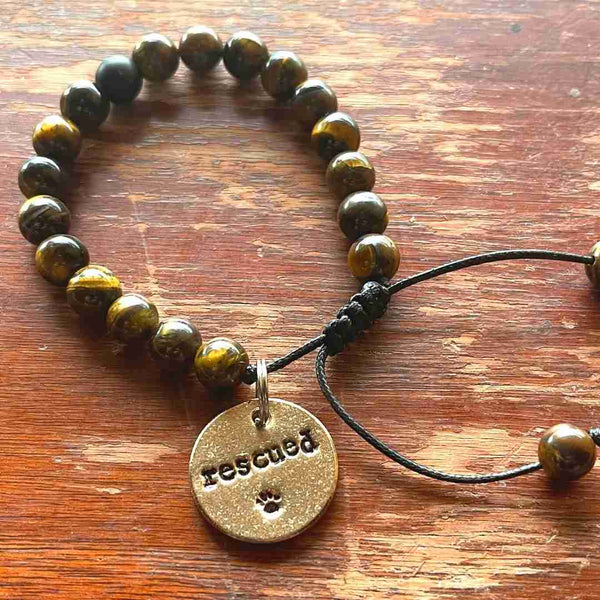 Who Rescued Who? A Well Run Life Charm w/ Tiger's Eye Bracelet ($24.99) 