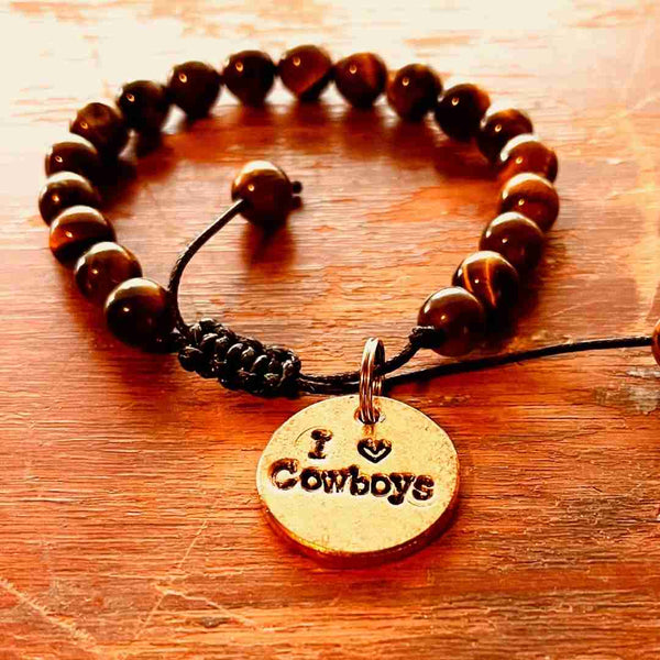 I Love Cowboys! A Well Run Life Charm w/ Tiger's Eye Bracelet ($24.99) 