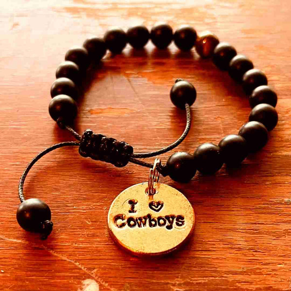I Love Cowboys! A Well Run Life Charm w/ Onyx Bracelet ($24.99) 