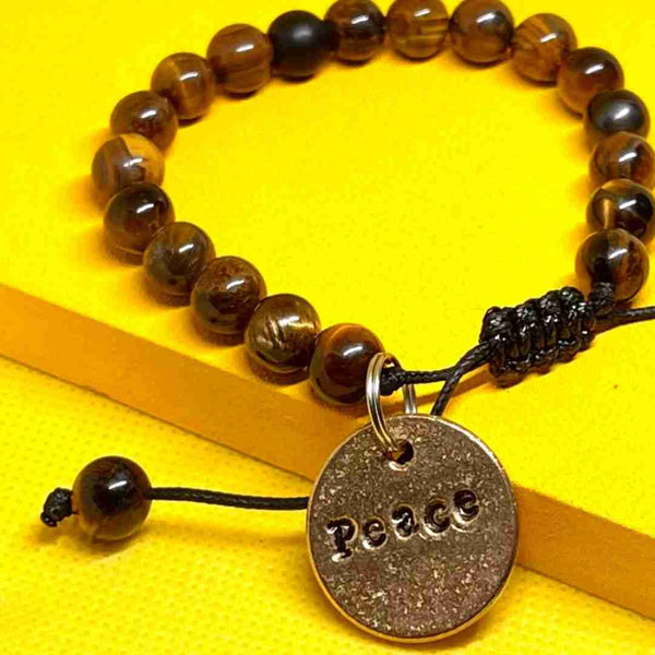 Peace A Well Run Life Charm w/ Tiger's Eye Bracelet ($24.99) 