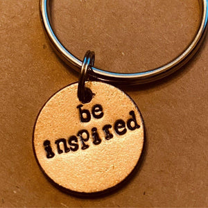 Be Inspired handmade bronze charm key chain by A Well Run Life