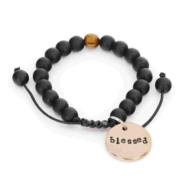 Blessed A Well Run Life Charm w/ Onyx Bracelet ($24.99) 