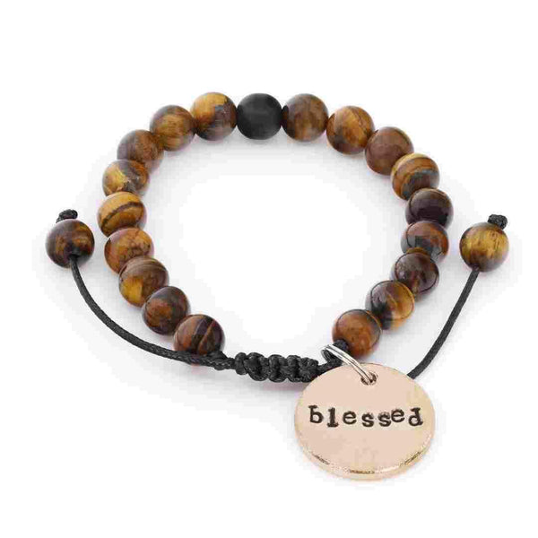 Blessed A Well Run Life Charm w/ Tiger's Eye Bracelet ($24.99) 