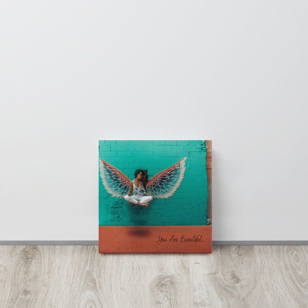 A LITTLE REMINDER: YOU ARE BEAUTIFUL (Angel - CANVAS PRINT 12" X 12")